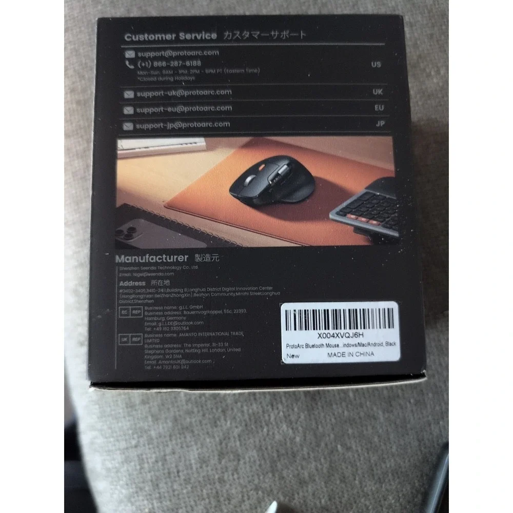ProtoArc EM25 Ergonomic Mouse with Fast‎ Scrolling, 2.4G Wireless + 2* Bluetooth
